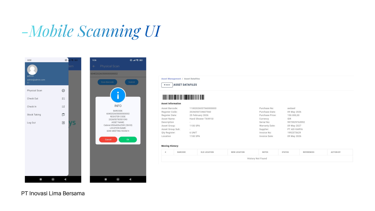 Atraxsys mobile scanning UI preview